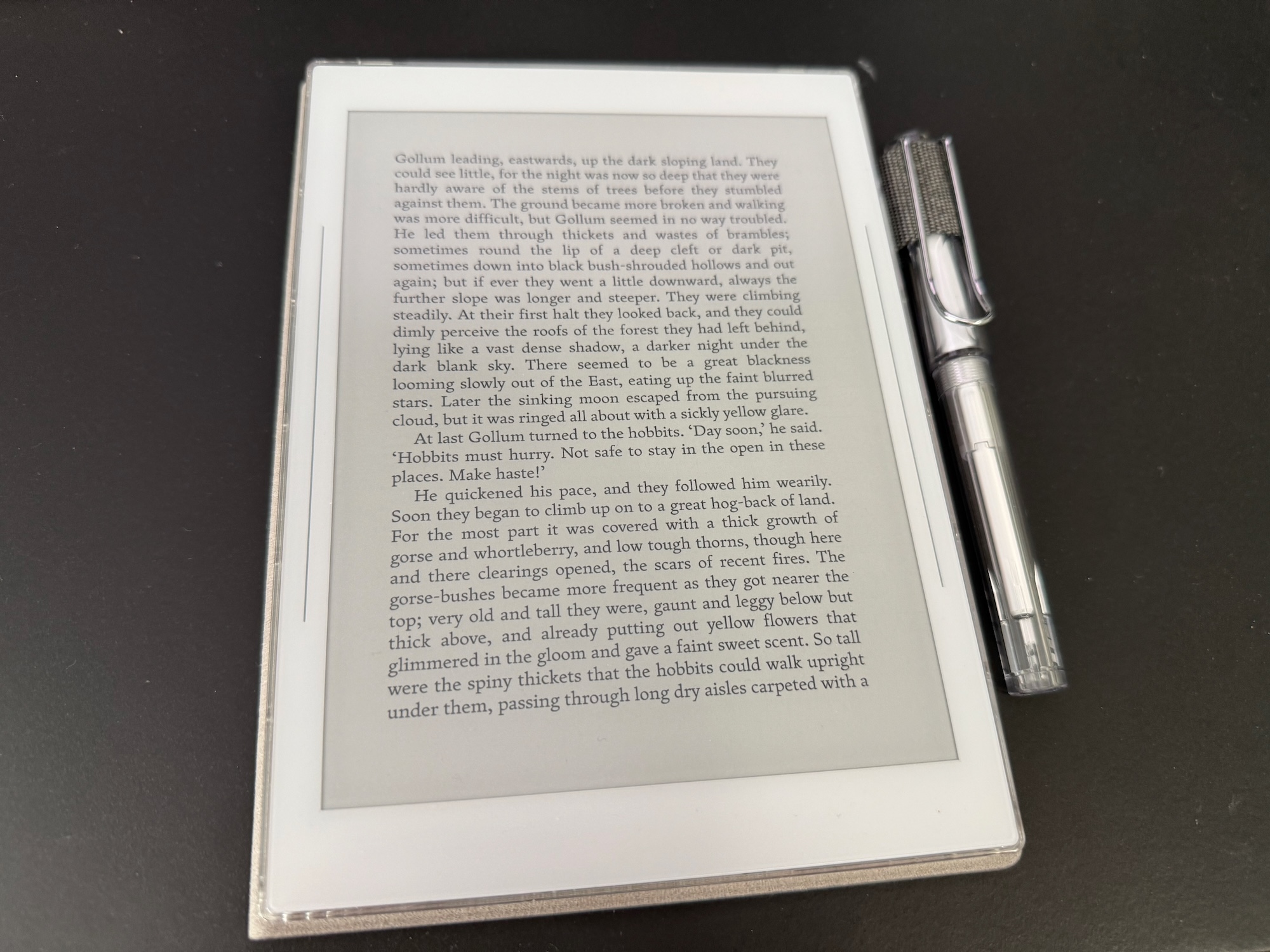 The reading experience on the Supernote Nomad with custom settings